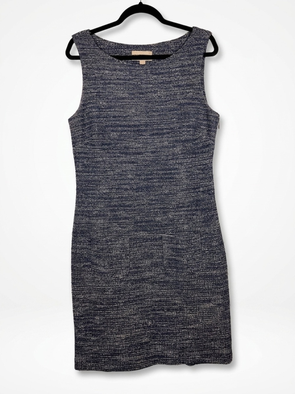 Banana Republic Navy & White Textured Sleeveless Midi Workwear Dress Sz 12